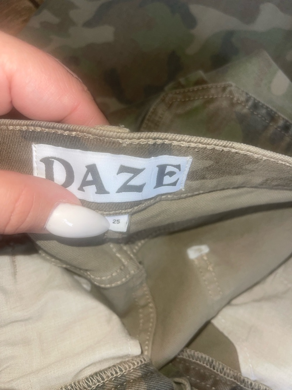 DAZE Camo Utility Pants cargo- Olive Green 25 - Picture 4 of 5